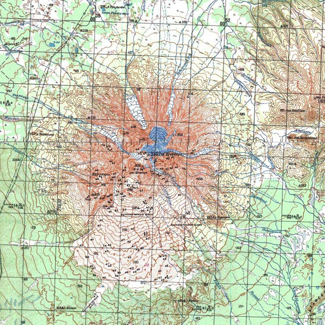 Вулкан Шивелуч на карте Камчатки